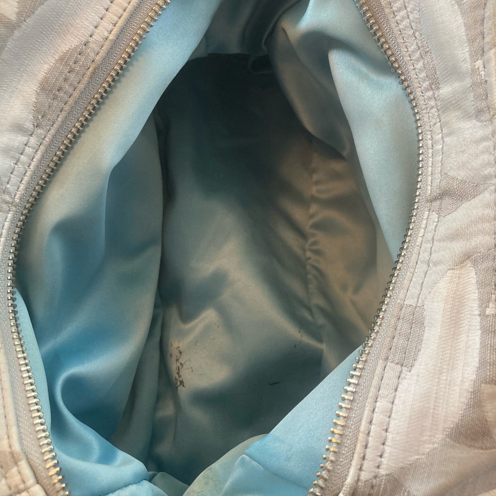 Grey Coach Handbag: leather straps & blue liner - Picture 11 of 14